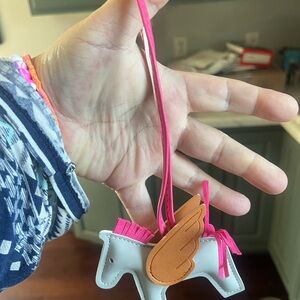 Pink and Gray Pegasus Keychain or Bag Charm